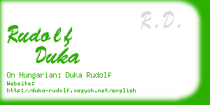 rudolf duka business card